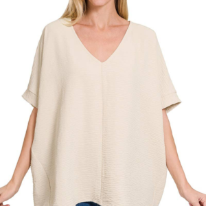 Airflow Dolman Short Sleeve Top SAND BEIGE S