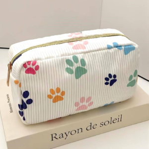Corduroy cosmetic make up bag pouch PAW