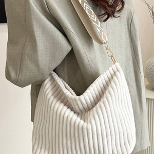 Corduroy Tote Bag With Guitar Shoulder Strap