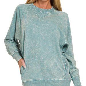 Variation #1821 of ACID WASHED FRENCH TERRY PULLOVER W/ POCKETS
